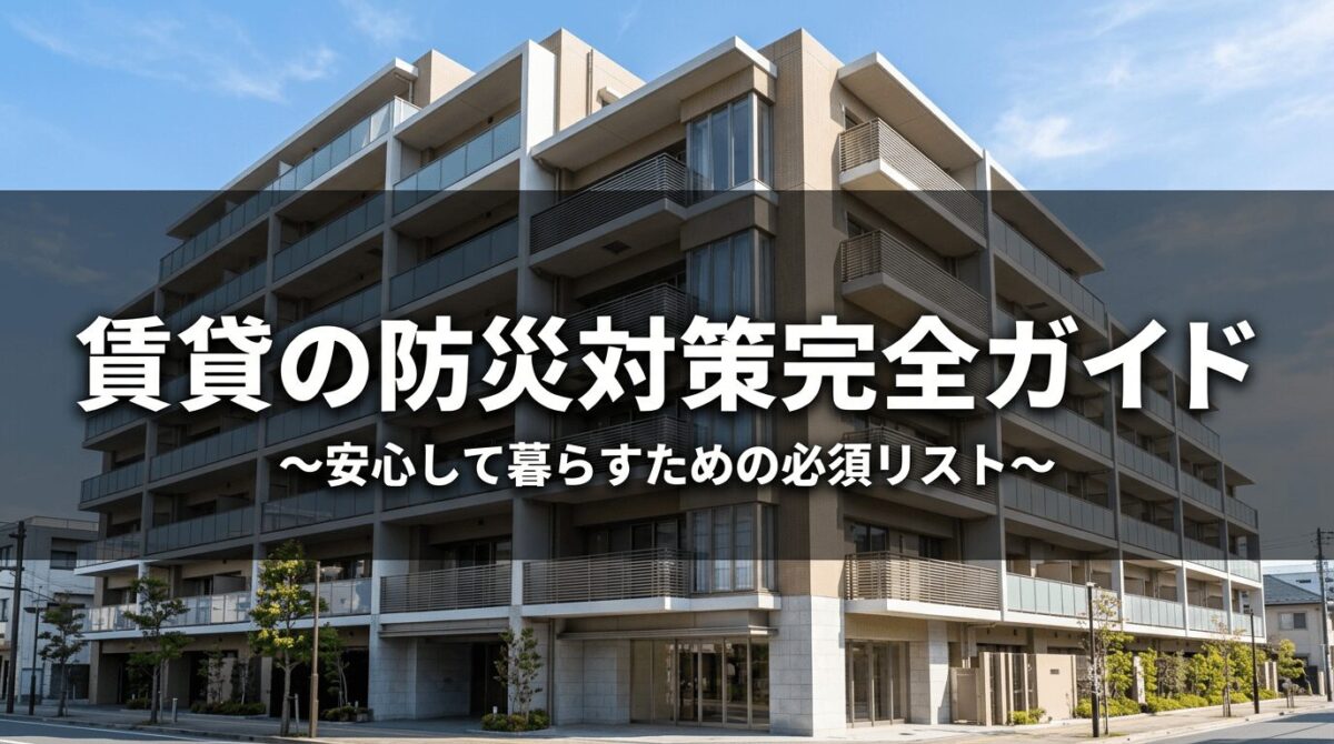 賃貸の防災対策完全ガイド【2026年最新版】一人暮らし・原状回復を守る備えを徹底解説