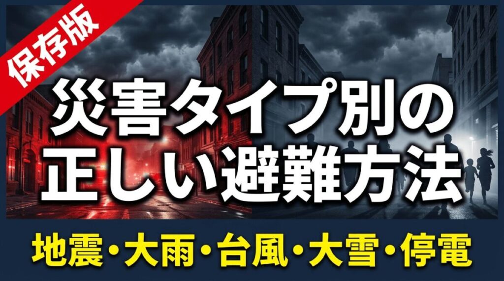 災害タイプ別の正しい避難方法【地震・大雨・台風・大雪・停電対応版】