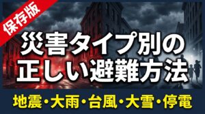 災害タイプ別の正しい避難方法【地震・大雨・台風・大雪・停電対応版】
