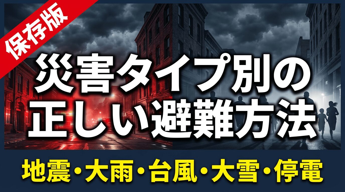 災害タイプ別の正しい避難方法【地震・大雨・台風・大雪・停電対応版】