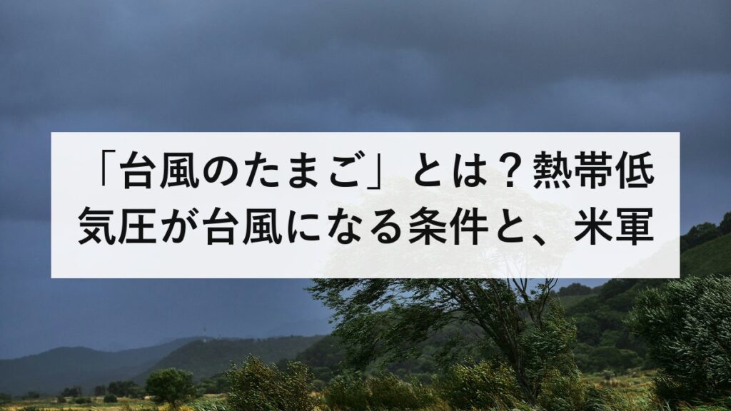 「台風のたまご」とは？熱帯低気圧が台風になる条件と、米軍・ヨーロッパの進路予想をどう見るか