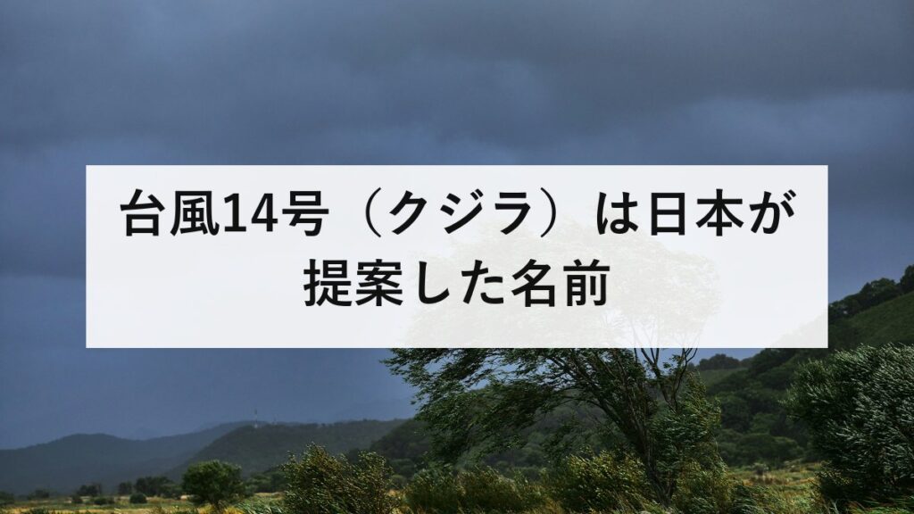 台風14号（クジラ）は日本が提案した名前｜南シナ海で停滞し熱帯低気圧へ