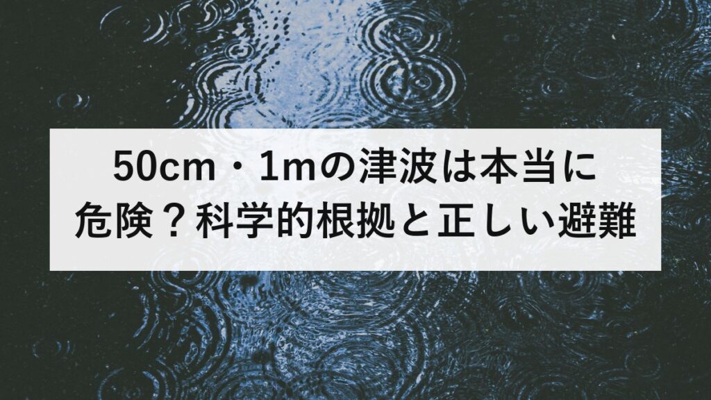 50cm・1mの津波は本当に危険？科学的根拠と正しい避難行動を解説