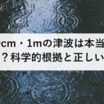50cm・1mの津波は本当に危険？科学的根拠と正しい避難行動を解説