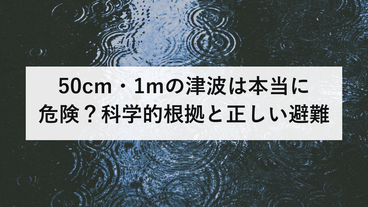 50cm・1mの津波は本当に危険？科学的根拠と正しい避難行動を解説