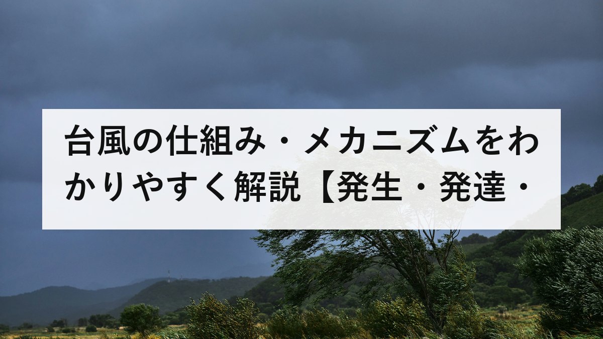 台風の仕組み・メカニズムをわかりやすく解説【発生・発達・衰退・進路の科学】